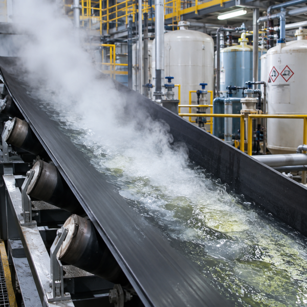 Chemical Resistant Conveyor Belt for Corrosive Material Handling